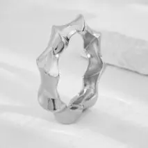 Chic Silver Tone Glossy Twisted Bangle Bracelet - ArtGalleryZen