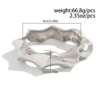 Chic Silver Tone Glossy Twisted Bangle Bracelet - ArtGalleryZen