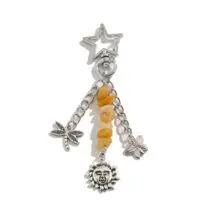 Chic Star Sun Moon Pendant Turquoise Stone Chain Keychain - ArtGalleryZen