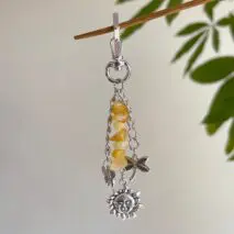Chic Star Sun Moon Pendant Turquoise Stone Chain Keychain - ArtGalleryZen