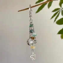 Chic Star Sun Moon Pendant Turquoise Stone Chain Keychain - ArtGalleryZen