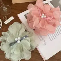 Chic Sweet Floral Lace Pearl Hair Clip Claw - ArtGalleryZen