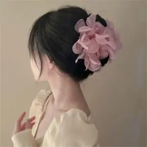 Chic Sweet Floral Lace Pearl Hair Clip Claw - ArtGalleryZen