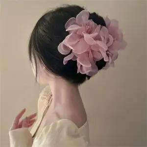 Chic Sweet Floral Lace Pearl Hair Clip Claw - ArtGalleryZen