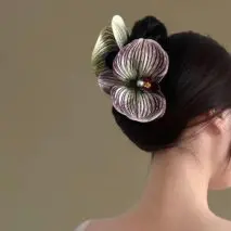 Chic Textured Orchid Flower Hair Clip Hair Claw - ArtGalleryZen