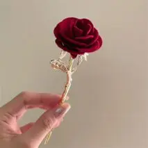 Chic Velvet Rose Chignon Hair Fork Hair Pin - ArtGalleryZen