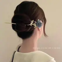 Chic Velvet Rose Chignon Hair Fork Hair Pin - ArtGalleryZen