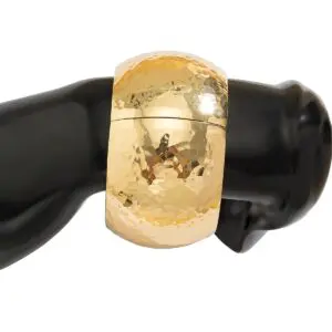 Chunky Gold Silver Tone Hammered Wide Cuff Bangle Bracelet - ArtGalleryZen