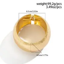 Chunky Gold Silver Tone Hammered Wide Cuff Bangle Bracelet - ArtGalleryZen