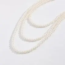 Classic Layered Pearl Long Chain Necklace - ArtGalleryZen