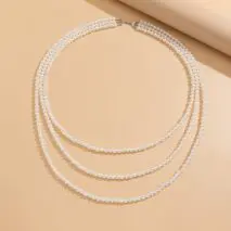 Classic Layered Pearl Long Chain Necklace - ArtGalleryZen