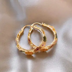 Colorful Enamel Flower Hoop Earrings - ArtGalleryZen