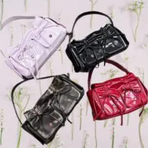 Colorful Ribbon Shoulder Crossbody Leather Bag - ArtGalleryZen