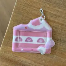 Cream Cheese Strawberry Chocolate Cake Kpop Keychain Photocard Holder - ArtGalleryZen