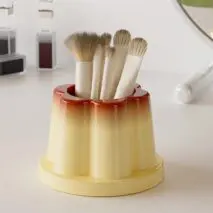 Cute Caramel Pudding Pen Holder - ArtGalleryZen