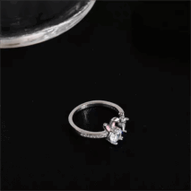 Cute Crystal Carrot Rabbit Ring - ArtGalleryZen