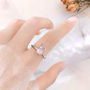 Cute Crystal Rabbit Ring - ArtGalleryZen