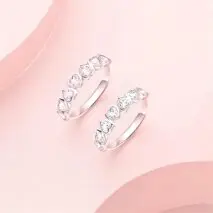 Cute CZ Inlaid Heart Matching Ring - ArtGalleryZen