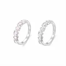 Cute CZ Inlaid Heart Matching Ring - ArtGalleryZen
