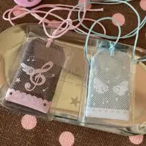 Cute Embroidery Musical Note Angel Wing Lucky Amulet Keychain - ArtGalleryZen