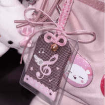 Cute Embroidery Musical Note Angel Wing Lucky Amulet Keychain - ArtGalleryZen