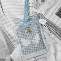 Cute Embroidery Musical Note Angel Wing Lucky Amulet Keychain - ArtGalleryZen