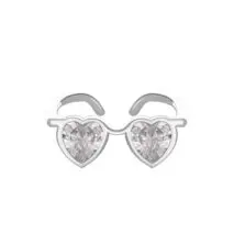 Cute Heart Shape Sunglasses Crystal Love Ring - ArtGalleryZen