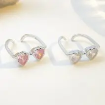 Cute Heart Shape Sunglasses Crystal Love Ring - ArtGalleryZen