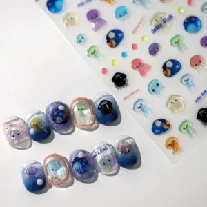Cute Jellyfish Nail Art Decoration Stickers DIY Nail Ornament - ArtGalleryZen