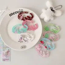 Cute Lucky Clover Strawberry Wing Kpop Acrylic Keychain Carabiner - ArtGalleryZen