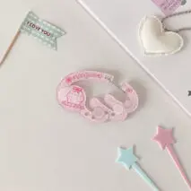 Cute Lucky Clover Strawberry Wing Kpop Acrylic Keychain Carabiner - ArtGalleryZen