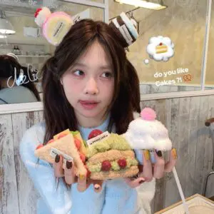 Cute Plush Cherry Cream Dessert  Hair Clip - ArtGalleryZen