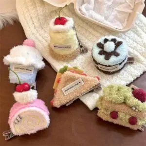 Cute Plush Cherry Cream Dessert  Hair Clip - ArtGalleryZen