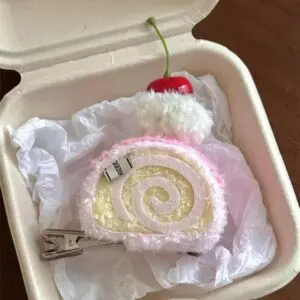 Cute Plush Cherry Cream Dessert  Hair Clip - ArtGalleryZen