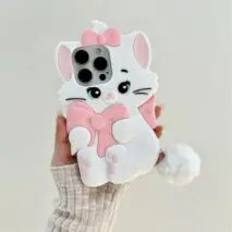 Cute Sanrio Marie Kitten Silicone iPhone Case With Plush Accessories - ArtGalleryZen