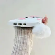 Cute Sanrio Marie Kitten Silicone iPhone Case With Plush Accessories - ArtGalleryZen
