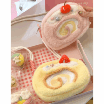 Cute Strawberry Cake Bow Crossbody Bag - ArtGalleryZen