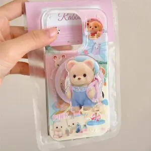 Cute Sylvanian Families Magnetic Stand iPhone Case - ArtGalleryZen