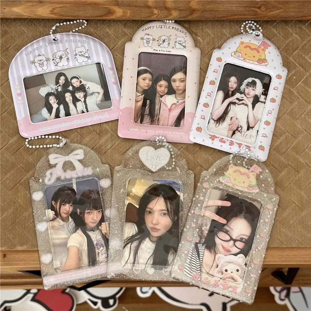 Cute Tomato Cat Puppy Kpop Keychain Photocard Holder - ArtGalleryZen