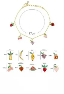 Dainty Colorful Crystal Fruits Bracelet - ArtGalleryZen
