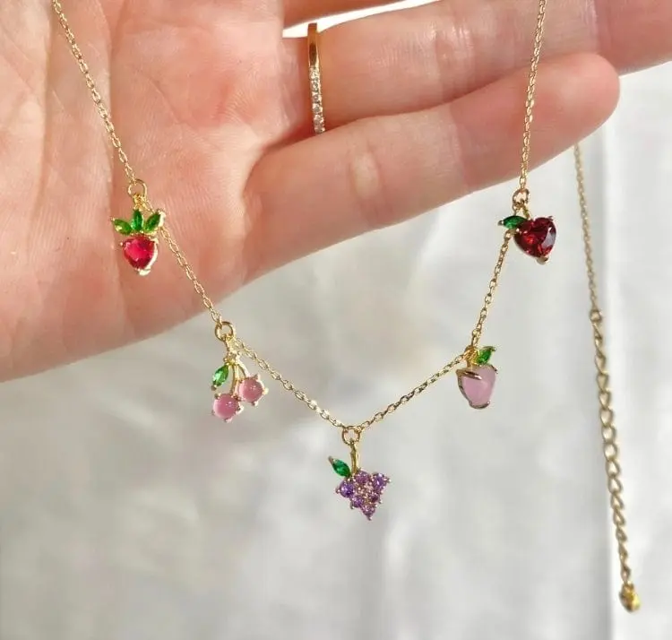 Dainty Colorful Crystal Fruits Bracelet - ArtGalleryZen