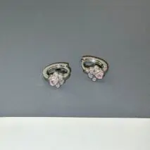 Dainty CZ Inlaid Cat Claw Bowknot Huggie Hoop Earrings - ArtGalleryZen