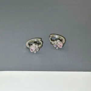 Dainty CZ Inlaid Cat Claw Bowknot Huggie Hoop Earrings - ArtGalleryZen