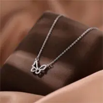 Dainty CZ Inlaid Hollowed-out Butterfly Necklace - ArtGalleryZen