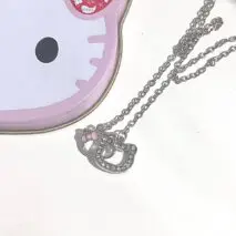 Dainty CZ Inlaid Kitty Pendant Necklace - ArtGalleryZen