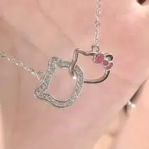 Dainty CZ Inlaid Kitty Pendant Necklace - ArtGalleryZen