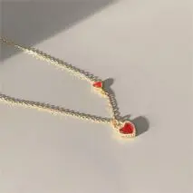 Dainty CZ Inlaid Lock And Key Heart Necklace - ArtGalleryZen