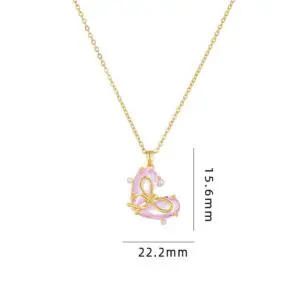 Dainty Gold Silver Tone Bowknot Heart CZ Pendant Necklace - ArtGalleryZen