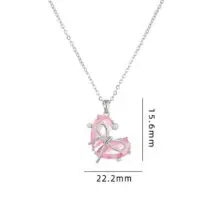 Dainty Gold Silver Tone Bowknot Heart CZ Pendant Necklace - ArtGalleryZen