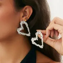 Dainty Pleated Heart Stud Earrings - ArtGalleryZen